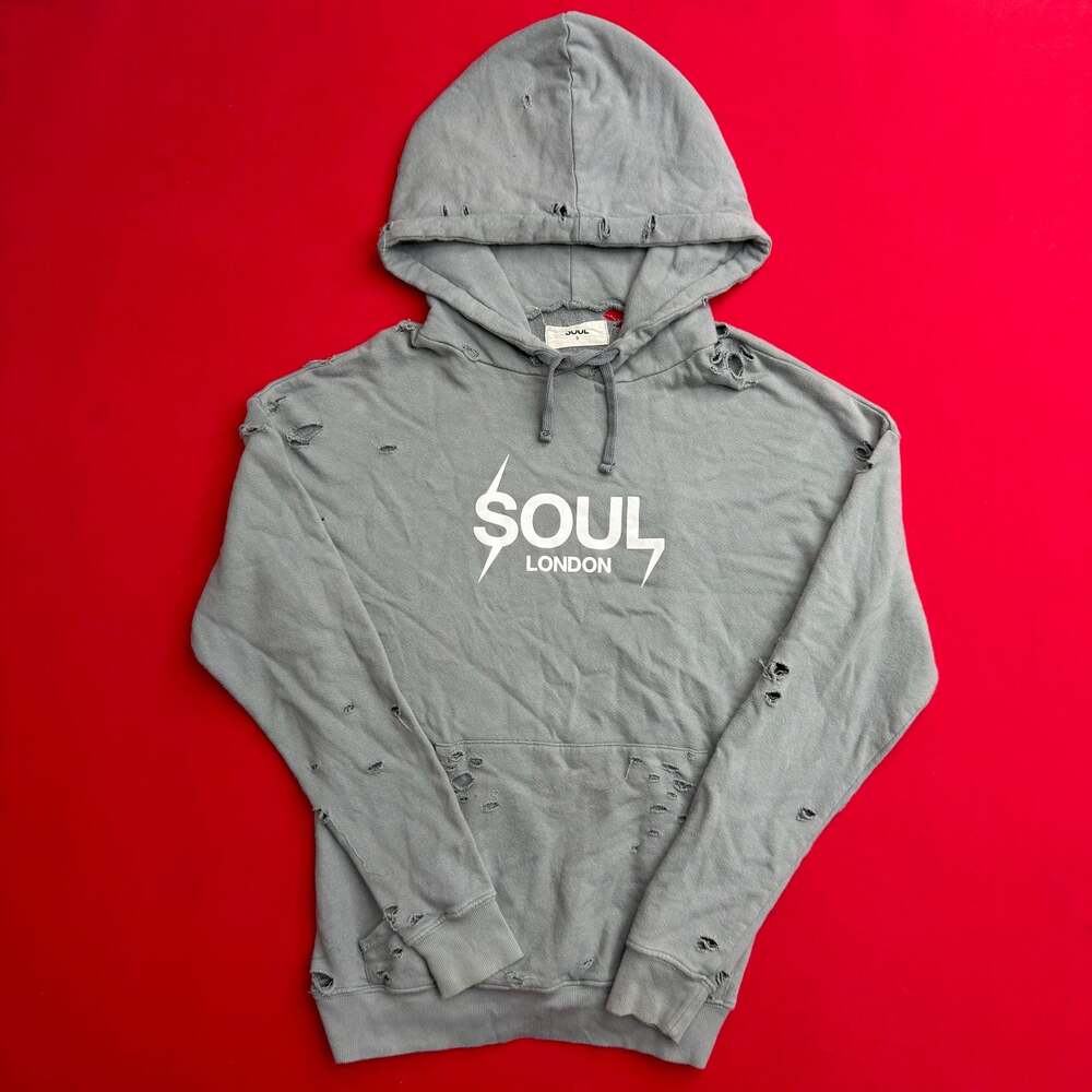 SOUL CYCLE GRAY HOODIE LONDON Men's Size SMALL grey Cycling‎ Fitness Biking